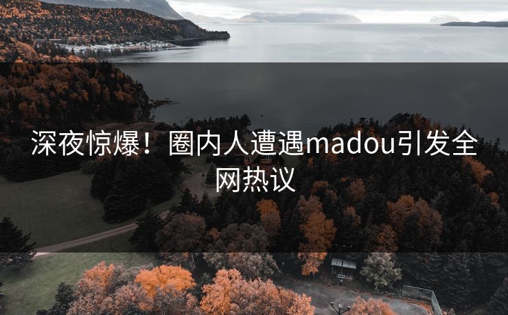 深夜惊爆！圈内人遭遇madou引发全网热议